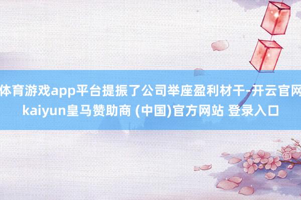 体育游戏app平台提振了公司举座盈利材干-开云官网kaiyun皇马赞助商 (中国)官方网站 登录入口