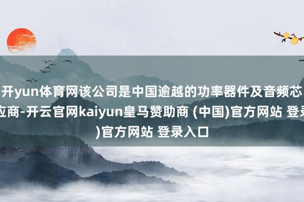 开yun体育网该公司是中国逾越的功率器件及音频芯片供应商-开云官网kaiyun皇马赞助商 (中国)官方网站 登录入口