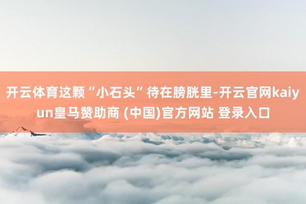 开云体育这颗“小石头”待在膀胱里-开云官网kaiyun皇马赞助商 (中国)官方网站 登录入口