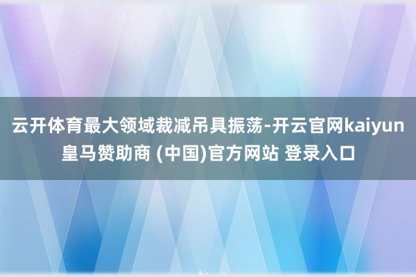 云开体育最大领域裁减吊具振荡-开云官网kaiyun皇马赞助商 (中国)官方网站 登录入口