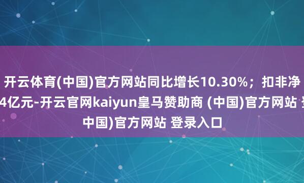 开云体育(中国)官方网站同比增长10.30%；扣非净利润1.14亿元-开云官网kaiyun皇马赞助商 (中国)官方网站 登录入口