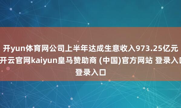 开yun体育网公司上半年达成生意收入973.25亿元-开云官网kaiyun皇马赞助商 (中国)官方网站 登录入口